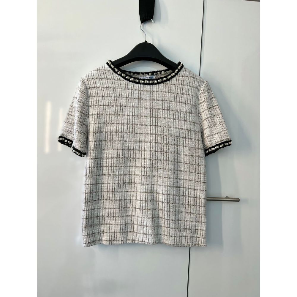 Zara Pearl Trimmed Shirt (size Medium)